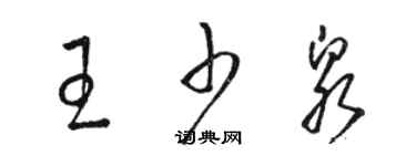 駱恆光王少泉草書個性簽名怎么寫