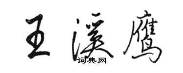 駱恆光王溪鷹行書個性簽名怎么寫