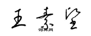 梁錦英王素堅草書個性簽名怎么寫