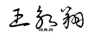 曾慶福王永翔草書個性簽名怎么寫