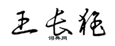 曾慶福王長猛草書個性簽名怎么寫