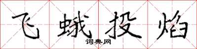 袁強飛蛾投焰楷書怎么寫