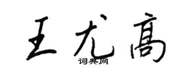 王正良王尤高行書個性簽名怎么寫
