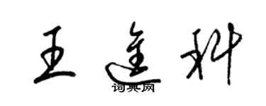 梁錦英王進科草書個性簽名怎么寫