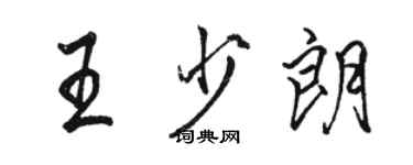 駱恆光王少朗行書個性簽名怎么寫