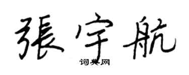 王正良張宇航行書個性簽名怎么寫