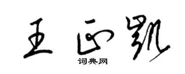 梁錦英王正凱草書個性簽名怎么寫