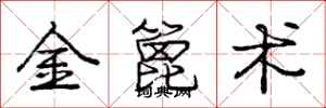 龐中華金篦術行書怎么寫