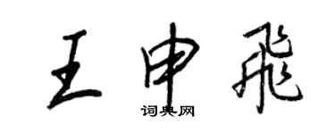 王正良王申飛行書個性簽名怎么寫