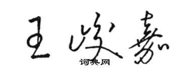 駱恆光王峻嘉草書個性簽名怎么寫