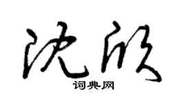 曾慶福沈欣草書個性簽名怎么寫