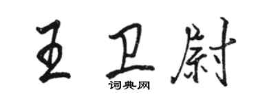 駱恆光王衛尉行書個性簽名怎么寫