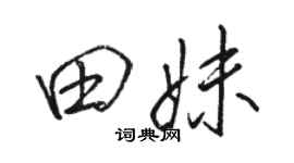 駱恆光田妹行書個性簽名怎么寫