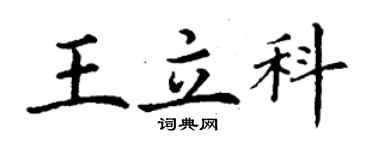 丁謙王立科楷書個性簽名怎么寫