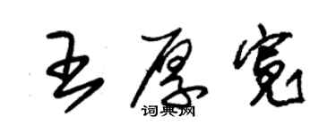 朱錫榮王厚寬草書個性簽名怎么寫