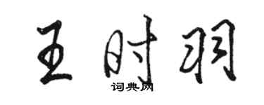 駱恆光王時羽行書個性簽名怎么寫