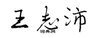 曾慶福王志沛行書個性簽名怎么寫