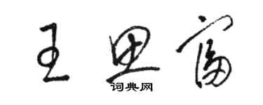 駱恆光王思富草書個性簽名怎么寫