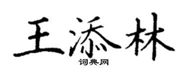 丁謙王添林楷書個性簽名怎么寫