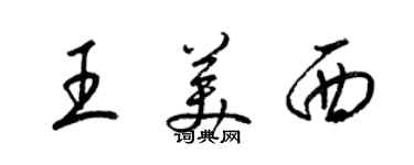 梁錦英王美西草書個性簽名怎么寫