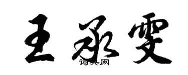 胡問遂王承雯行書個性簽名怎么寫