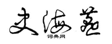 曾慶福史海燕草書個性簽名怎么寫