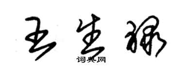 朱錫榮王生祿草書個性簽名怎么寫
