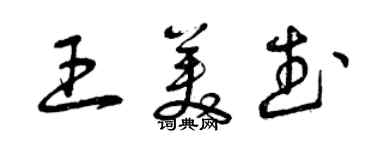 曾慶福王美武草書個性簽名怎么寫