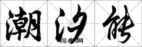 胡問遂潮汐能行書怎么寫