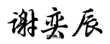 胡問遂謝奕辰行書個性簽名怎么寫