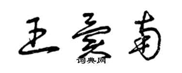 曾慶福王異南草書個性簽名怎么寫