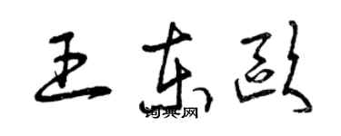曾慶福王東歐草書個性簽名怎么寫