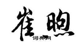 胡問遂崔煦行書個性簽名怎么寫