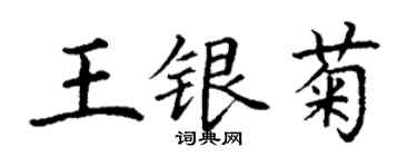 丁謙王銀菊楷書個性簽名怎么寫