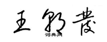 梁錦英王朝發草書個性簽名怎么寫