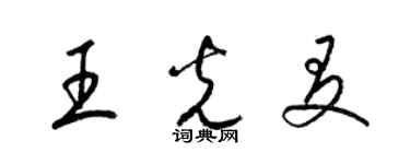 梁錦英王光友草書個性簽名怎么寫