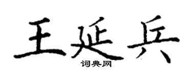 丁謙王延兵楷書個性簽名怎么寫