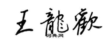 王正良王龍歡行書個性簽名怎么寫