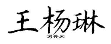 丁謙王楊琳楷書個性簽名怎么寫
