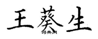 丁謙王葵生楷書個性簽名怎么寫