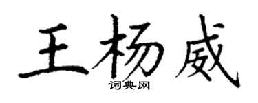 丁謙王楊威楷書個性簽名怎么寫
