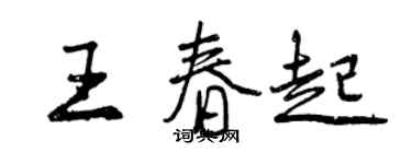 曾慶福王春起行書個性簽名怎么寫