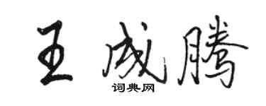 駱恆光王成騰行書個性簽名怎么寫