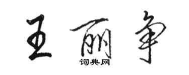 駱恆光王麗爭行書個性簽名怎么寫