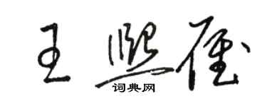 駱恆光王熙雁草書個性簽名怎么寫