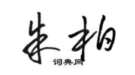 駱恆光朱柏草書個性簽名怎么寫
