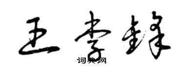 曾慶福王李鋒草書個性簽名怎么寫