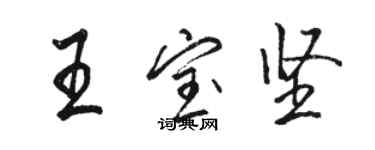 駱恆光王寶堅行書個性簽名怎么寫