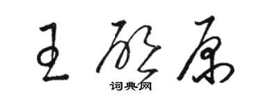 駱恆光王啟原草書個性簽名怎么寫