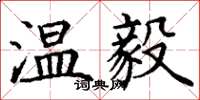 丁謙溫毅楷書怎么寫